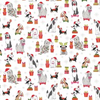 0,25m Baumwolle Yappy Christmas Dogs Hunde Weihnachten, weiß bunt