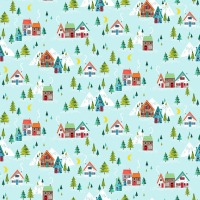 0,25m Baumwolle Santa Express Weihnachten Snowflake Schneeflocken, ecru bunt 4