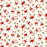 0,25m Baumwolle Santa Express Weihnachten Präsent Geschenke, ecru bunt 6