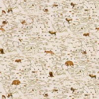 Yellowstone National Park Karte Tiere, ecrü beige braun