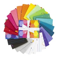 1Stk. Fat Quarter Bundle Imagine by Quiet Play 24 Stück 45x55cm Bunt Regenbogen 2