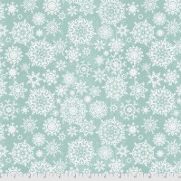 0,5m Baumwolle Christmastime by Tim Holtz Snowfall Schneeflocke Weihnachten, mint weiß