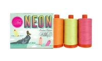 1Set Aurifil Neon Tula Pink Kollektion Limited Edition 3x 1300m Neon Geld-pink-orange 3