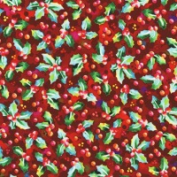 0,25m Baumwolle GLOW Xmas Weihnachten Ilex Beeren, grün rot 13