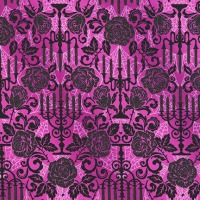 0,25m Baumwolle Wishwell Totally Twilight Halloween Kürbis mit schwarzen Glitzer, rosa türkis bunt