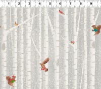 0,25m Baumwolle Enchanted Woodland Verzauberter Wald Schneefloke Snowflakes, taupe weiß 3