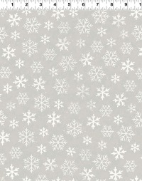 0,25m Baumwolle Enchanted Woodland Verzauberter Wald Schneefloke Snowflakes, taupe weiß 5