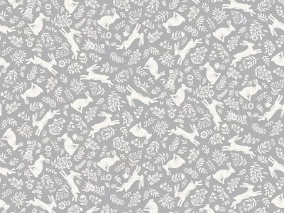 Foxwood Bunnies silver grey Hasen , silbergrau ecru - Foxwood by Makower