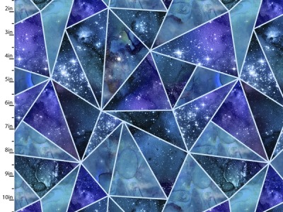 0,25m BW Magical Galaxy by 3 Wishes Dreiecke, dunkelblau silber - Metallic &amp; Glitter