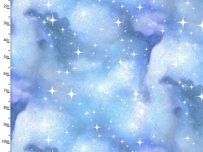 0,25m BW Magical Galaxy by 3 Wishes Clouds, hellblau - Metallic &amp; Glitter