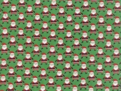 0,5m Baumwolle Weihnachtsmann, grün bunt