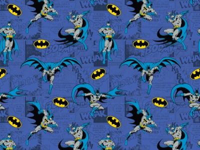 0,5m Baumwolle Batman Comic , blau schwarz
