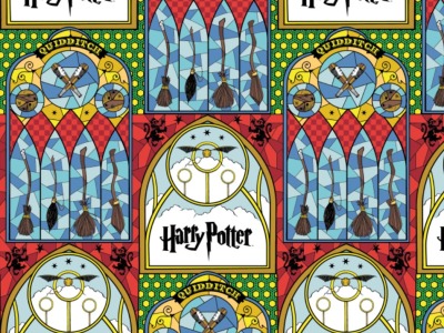 0,5m Baumwolle Harry Potter Style Kirchenfenster Mosaik, bunt - Wizarding World - Harry Potter