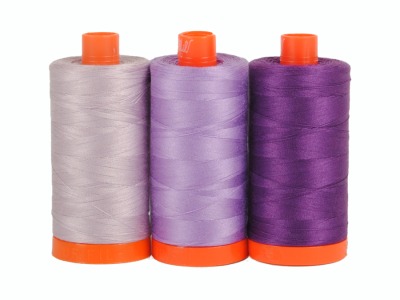 1Set Amalfi AURIfil Nähgarn MK 50WT 3x 1300m, Amalfi Purple Lila