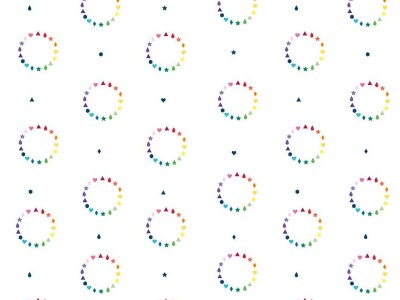 0,25m Baumwolle Imagine by Kristy Lea of Quietplay Riley Blake Color Wheel, weiß bunt - Imagine by