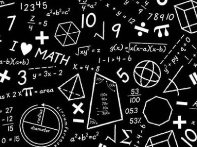 0,25m Baumwolle Stem Squad Mathematik Mathe Zahlen Formeln, schwarz weiß - Stem Squad by Edward