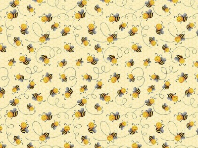 0,25m Baumwolle Timeless Treasures Bienen Bee, gelb schwarz