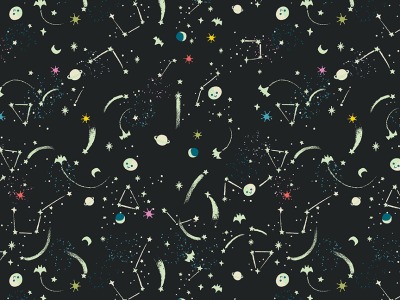 Tiny Treaters Sterne Sternschnuppen nachtleuchtend, schwarz weiß - Tiny Treaters by Jill Howards