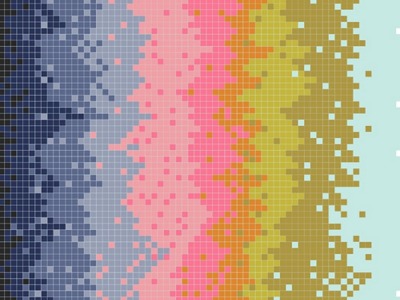 Lightwave Dampen Grid by Katarina Roccella Pixel, navy bunt - Grid by Katarina Roccella Art Gallery