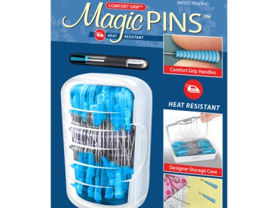 100 Stück Magic Pins Quilting Pins 100pc Stecknadeln Regular, Taylor Seville, blauer Griff