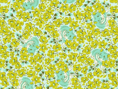 Besties by Tula Pink Chubby Checksclover, türkis lime - Besties by Tula Pink for Freespirit Fabrics