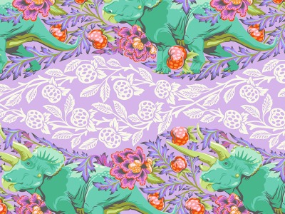 Trifecta - Mist || ROAR Tula Pink , lila petrol pink - Roar by Tula Pink Free Spirit Fabrics