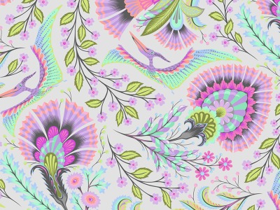 Wing It - Mist || ROAR Flower, flieder bunt - Roar by Tula Pink Free Spirit Fabrics