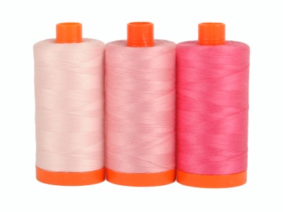 1Set Sardinia AURIfil Nähgarn MK 50WT 3x 1300m, Sardinia Pink rose rosa pink