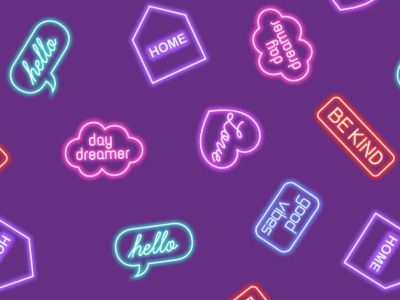 Small Things by Lewis &amp; Irene, Glow in the dark Neonsigns Leuchtreklame, purple Lila Neon - weitere
