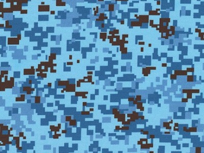 0,25m BW Robert Kaufmann Camo Camouflage Pixel, Blau - kleine Motive