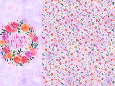 1 Panel Mai Happy Mother Day Muttertag Frühling Blumen, rosa lila bunt - Celebrate the Seasons by