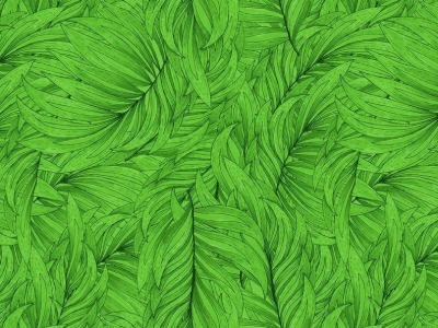 0,25m Baumwolle Wilmington Tropical Flair Palmen Blätter, grün