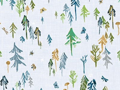 0,25m Baumwolle Forest Glade Digital Forest Wald, hellblau mint - weitere Motive der Serie bei uns e