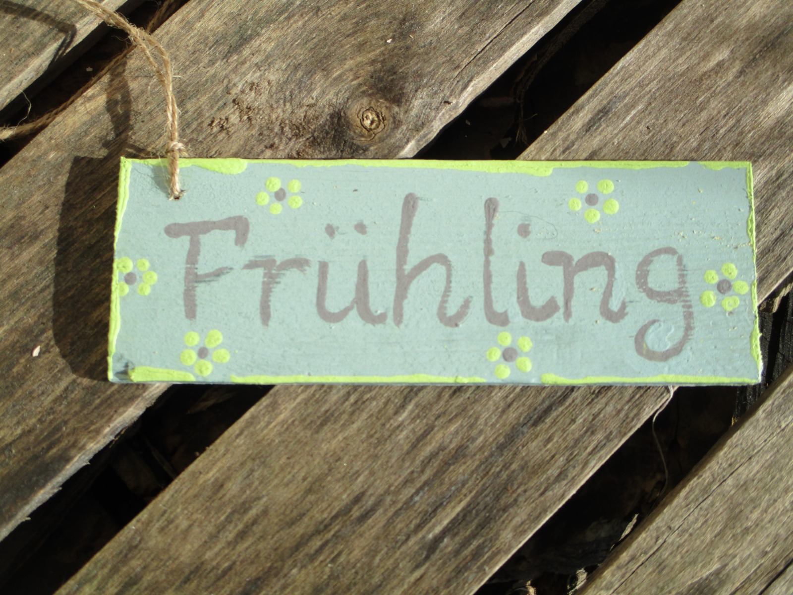 Kleines Schild aus Holz , Frühlingsschild , im Vintage Shabby Stil 13