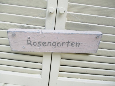 Holz - Gartenschild ROSENGARTEN Recycling Upcycling handbeschriftet - Gartendeko Gartenschmuck