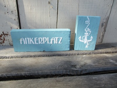 ANKERPLATZ &amp; ANKER SET Maritime Holzschilder in 3D aus Altholz im Shabby Landhaus Look ,Holzdeko,
