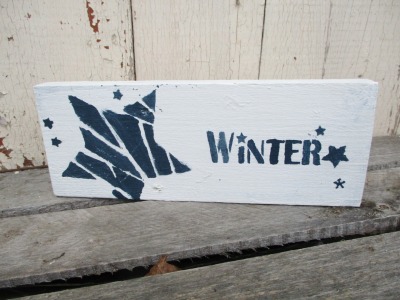 Winter winterliches Holzschild im ShabbyChic Winter Landhaus Charme - Winterschild Sterne
