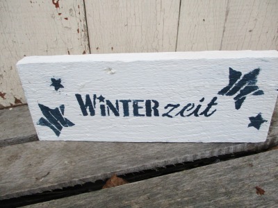 Winterzeit winterliches Holzschild im ShabbyChic Winter Landhaus Charme - Winterschild
