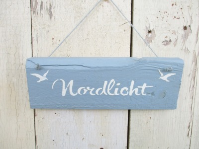 NORDLICHT Holzschild aus Altholz Geschenkidee Geburtstag Einweihung - Maritime Holzdekoration,Türsc