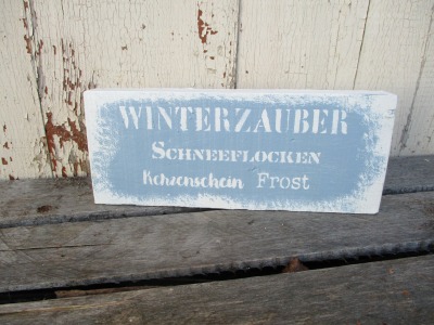 Winterzauber , Winterliche Holzdeko , Schneeflocken , Kerzenschein , Frost - aus recyceltem Altholz
