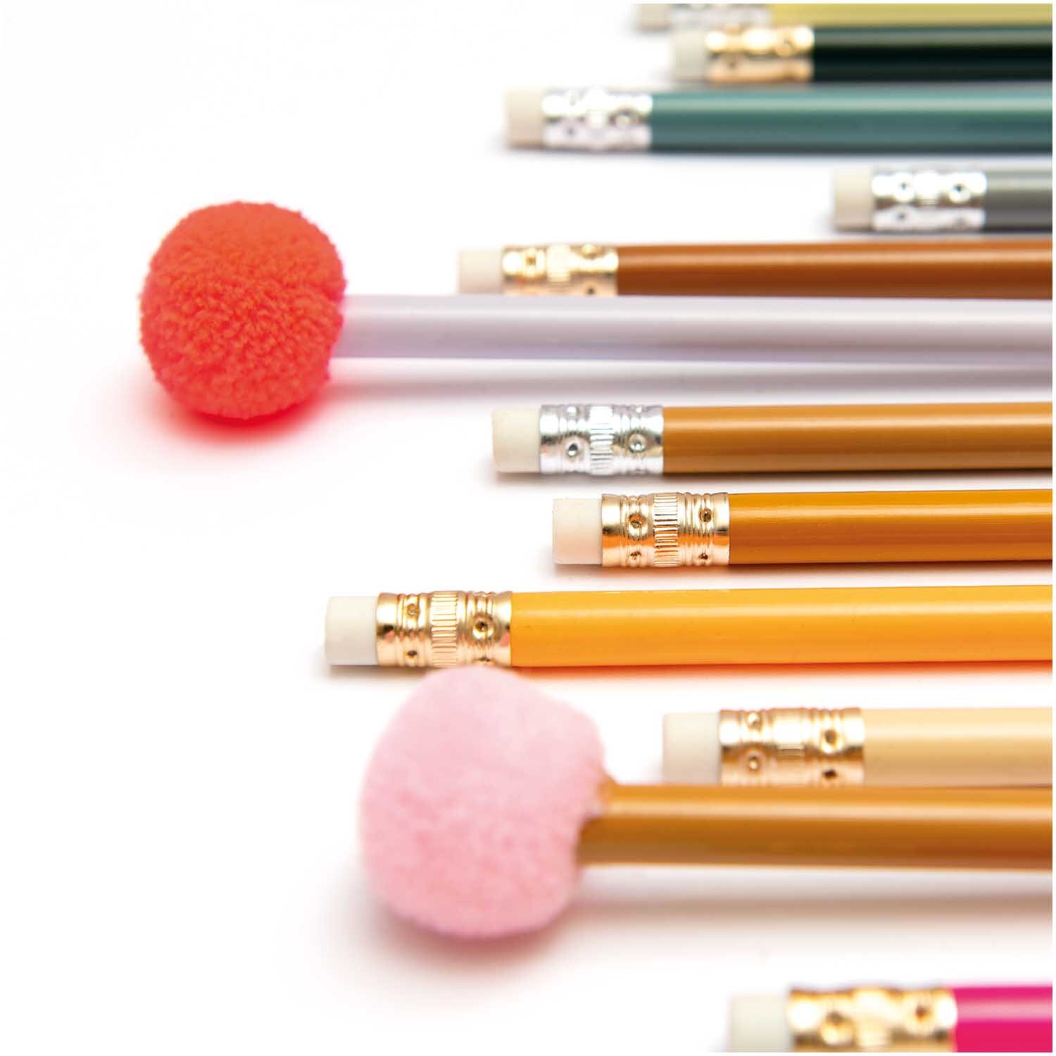 Bleistift mit Pompon in versch. Farben 8