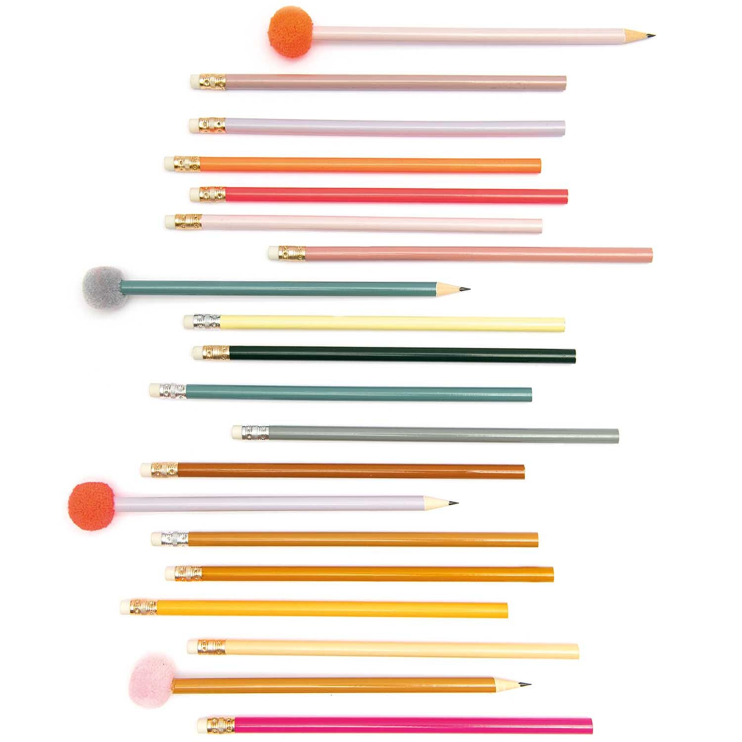 Bleistift mit Pompon in versch. Farben