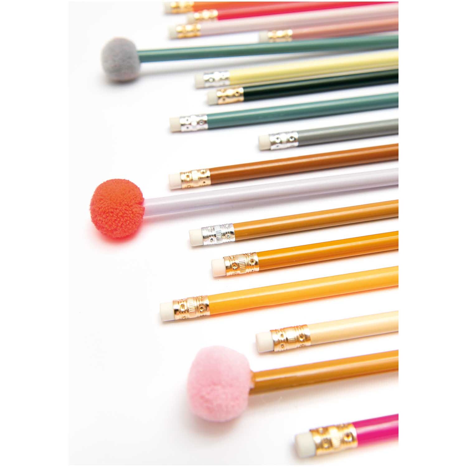 Bleistift mit Pompon in versch. Farben 3