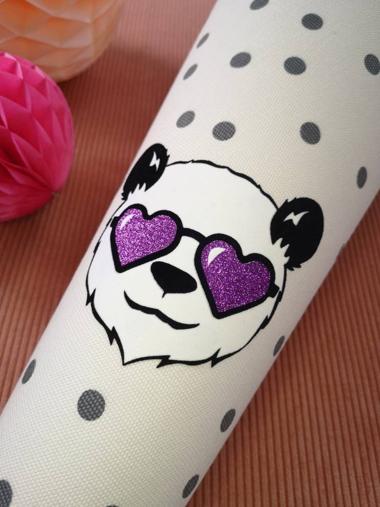 Schultüte Panda mit Namen aus Stoff, Einschulung für Mädchen 70 cm 3