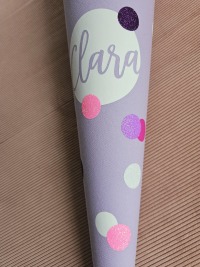 Schultüte aus Flieder Stoff personalisierbar - LILA Special Edition 2