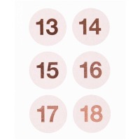 Adventskalender Sticker Zahlen - rosé copper 5