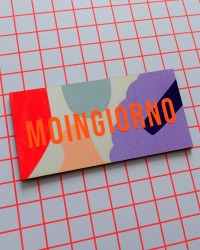 Türschild Moingiorno Neon aus Holz, geometrisch handbemalt selbstklebend personalisierbar 4
