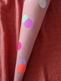 Flieder, Neon und Rosa Konfetti Schultüte mit Name personalisiert für Mädchen 3