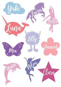 Flieder, Neon und Rosa Konfetti Schultüte mit Name personalisiert für Mädchen 4