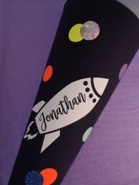 Konfetti Schultüte Dunkelblau mit Neonfarben für Jungs 35cm und 70cm personalisierbar 9